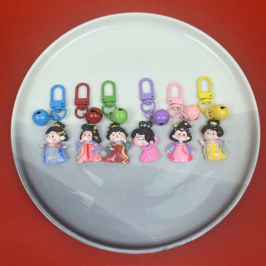 Bell keychain cartoon princess pendant resin pendant girl female treasure travel jewelry gift